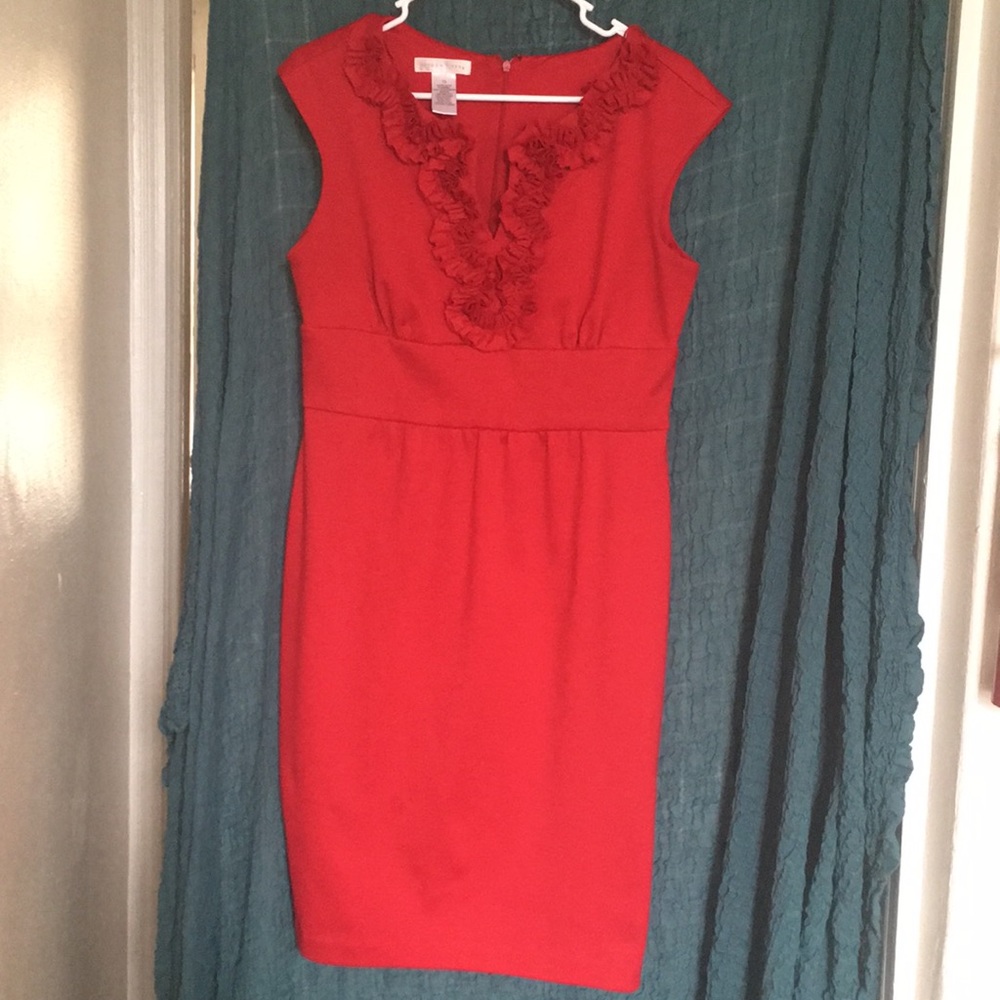 Red Ruffle Sheath - Picture 1 of 4